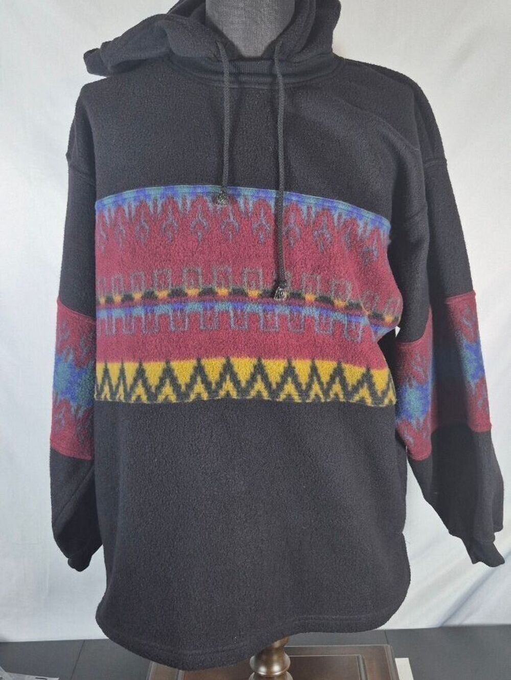 Vintage 90s Bugle Boy Southwestern Fleece Hoodie Large